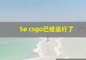 5e csgo已经运行了